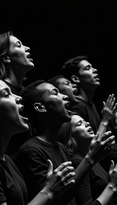Group Singer Shadow Free Passion in song Image | Download at StockCake