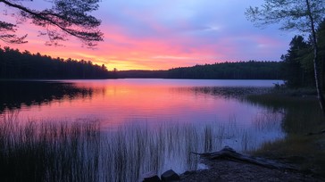 Free Sunset over lake Image - Sunset, Lake, Purple | Download at StockCake