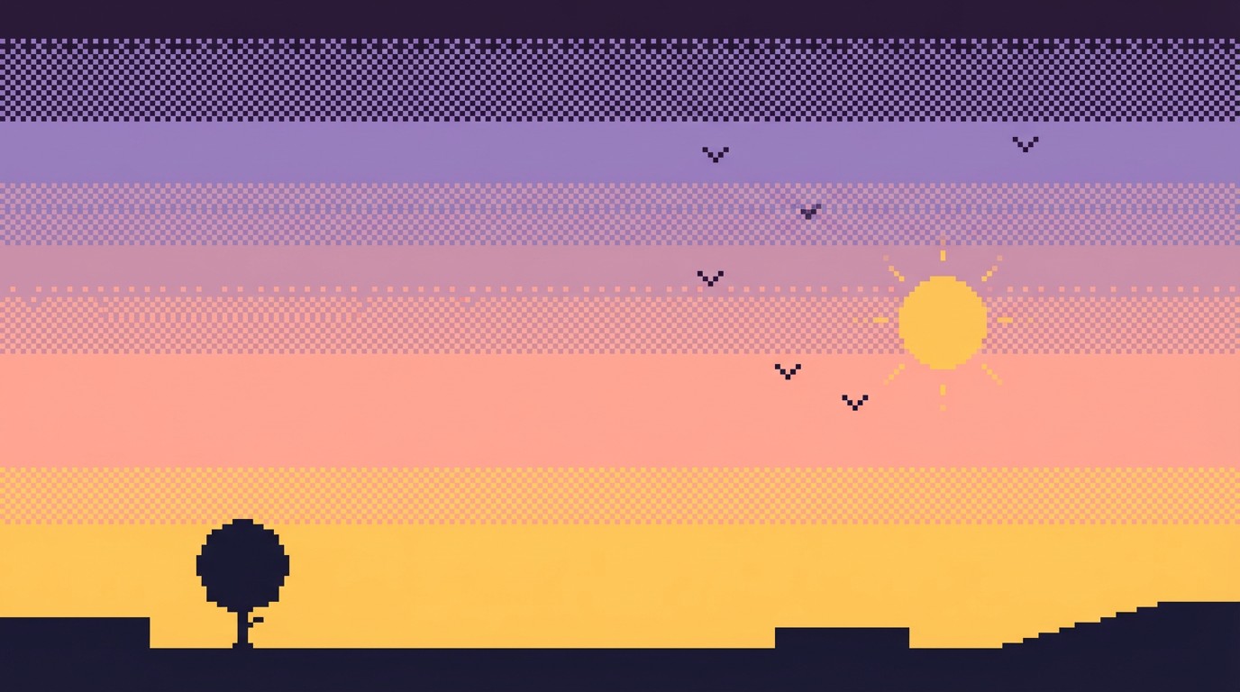 Free Peaceful Pixel Dawn Image - Minimalist, Pixel, Sunrise | Download ...