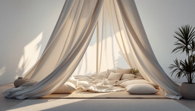 White Translucent Canopy Free Windswept White Canopy Image - Canopy, Minimalist, Fabric ...