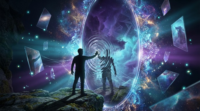 Download Cosmic Reflection Gateway Image - Mirror, Portal, Cosmic ...