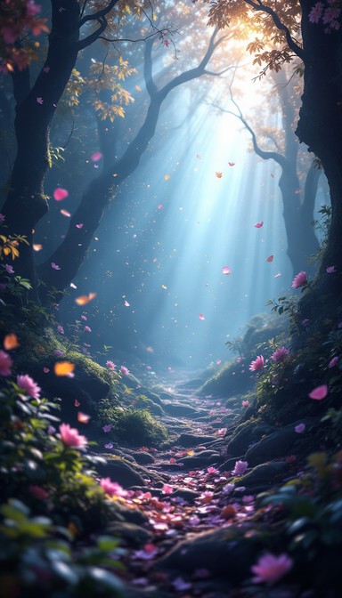 Free Magical Forest Path Image - Forest, Magical, Sunbeams | Download ...