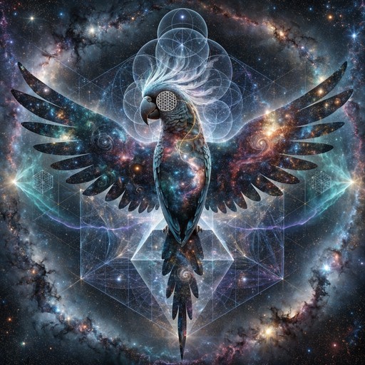 Download Cosmic Parrot Sculpture Image - Parrot, Cosmic, Galaxy | StockCake