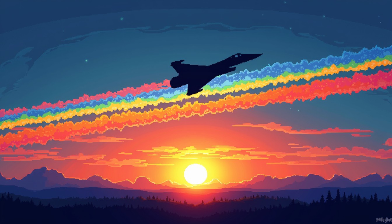 Free Rainbow Jet Sunset Image - Jet, Sunset, Rainbow | Download at ...