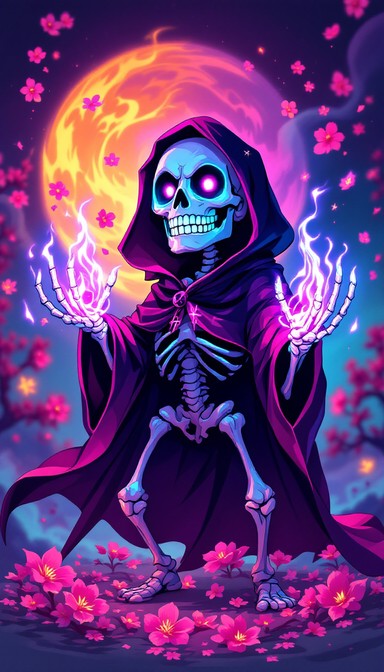 Miscevious Skeleton Free Neon Bones Glow Image - Skeleton, Anime, Cartoon | Download at ...