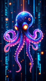 Free Neon Cyber Octopus Image - Octopus, Cyberpunk, Digital | Download ...