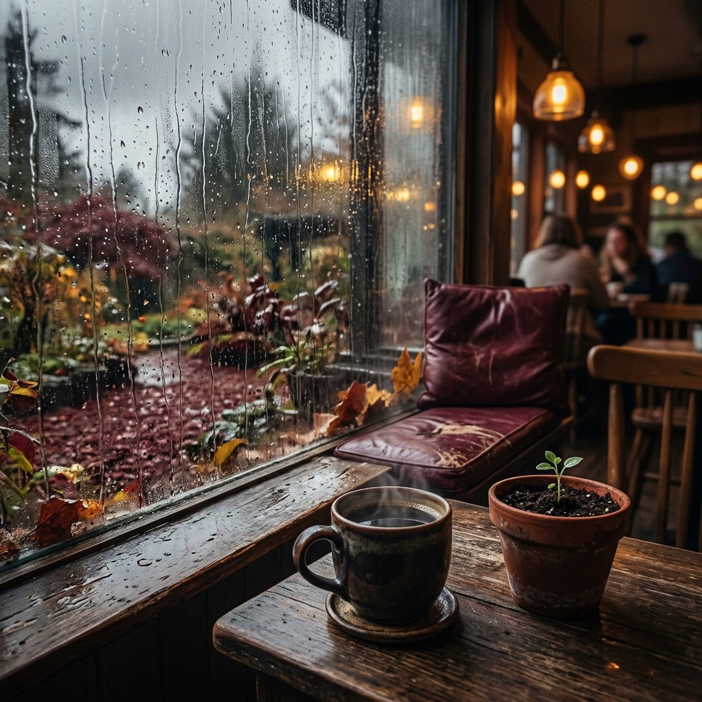 Free Rainy Cafe Vibes Image - Cafe, Coffee, Rain | Download at StockCake