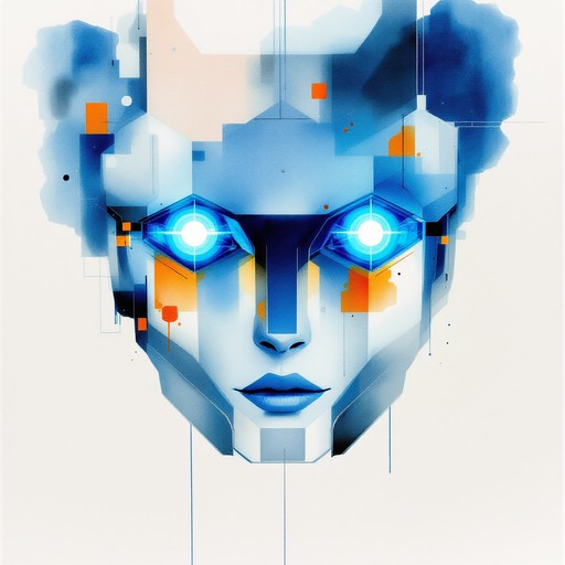 Download Cybernetic Watercolor Dream Image - Watercolor, Robot ...