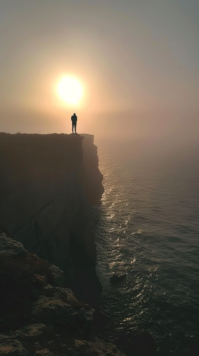 Free Sunset cliff silhouette Image - Sunset, Silhouette, Ocean ...