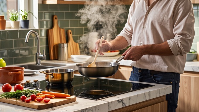 Free Man Cooking Dinner Image - Cooking, Man, Kitchen | Download at ...
