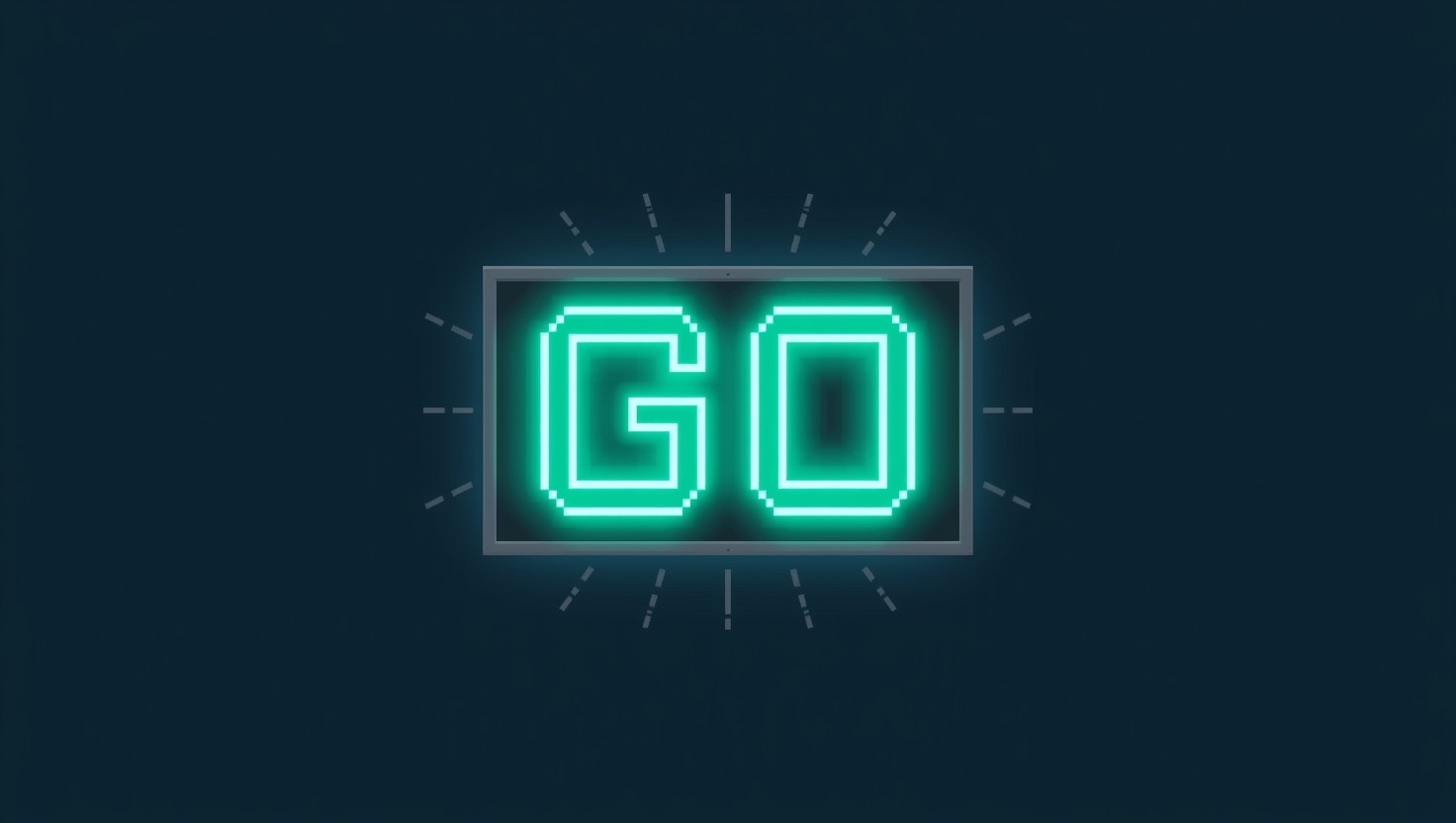 Free Neon GO Signal Image - Pixel, Neon, Retro | Download at StockCake