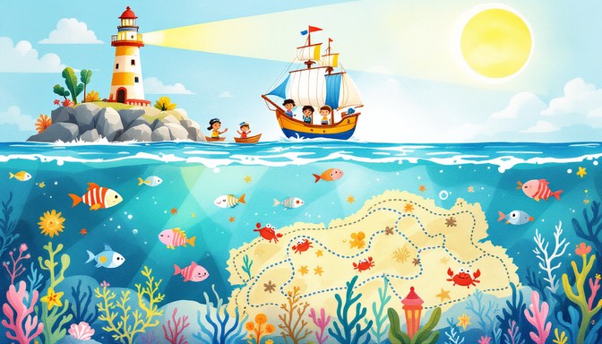 Free Lighthouse Treasure Map Image - Lighthouse, Ocean, Ship | Download ...