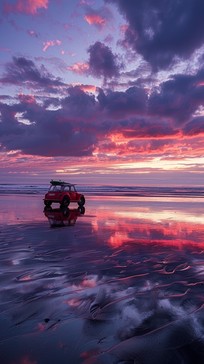 Free Sunset Beach Drive Image - Sunset, Beach, Vehicle | Download at ...