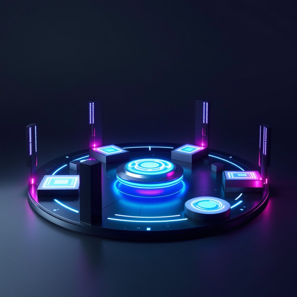Tech Helith Platform Free Neon Tech Platform Image - Cyberpunk, Hologram, Futuristic ...