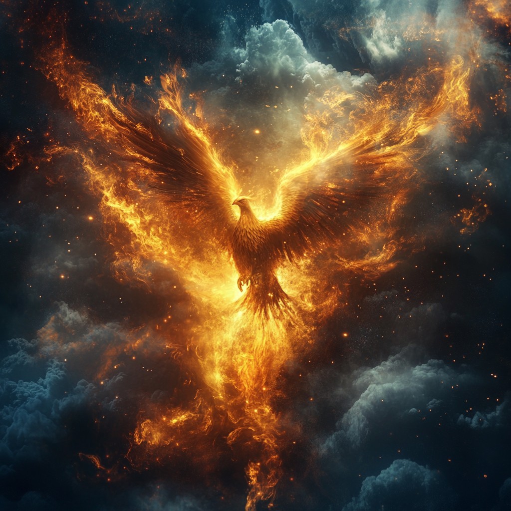 Free Fiery phoenix soaring Image - Phoenix, Fire, Clouds | Download at ...