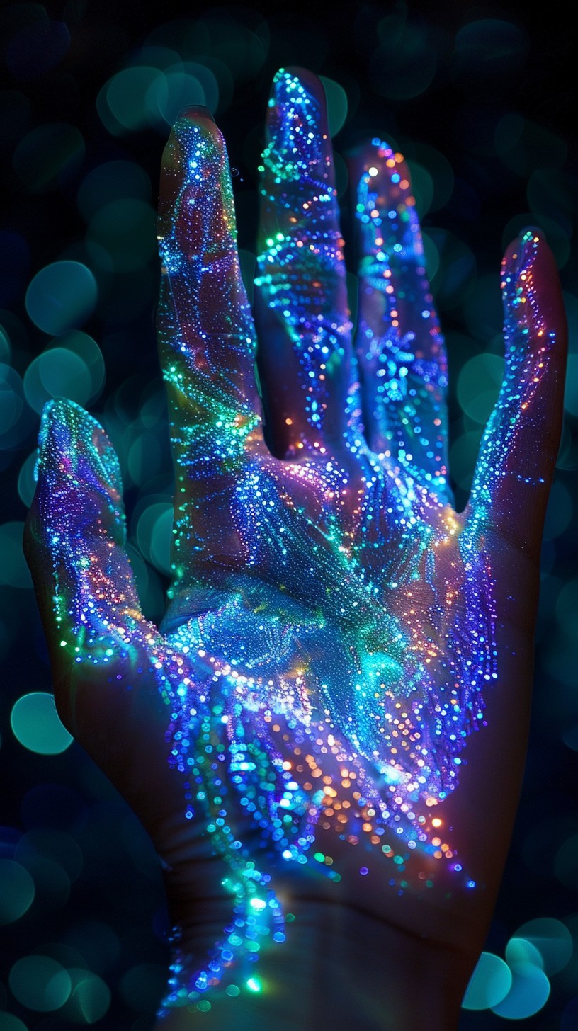 Hand Backlit Free Illuminated Glittering Hand Image - Hand, Sparkle, Bokeh ...