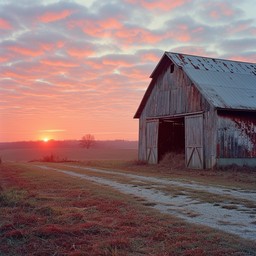 Free Sunset Barn Scene Image - Sunset, Barn, Field | Download at StockCake