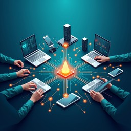 Free Connected Digital Ecosystem Image - Technology, Network, Digital ...