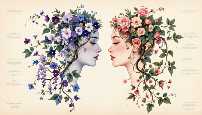 Free Botanical Love Story Image - Botanical, Illustration, Watercolor ...