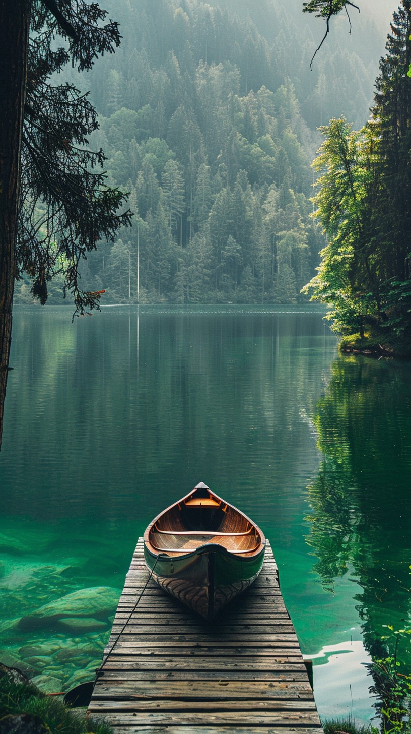 Free Serene Lake Escape Image - Nature, Lake, Canoe | Download at StockCake