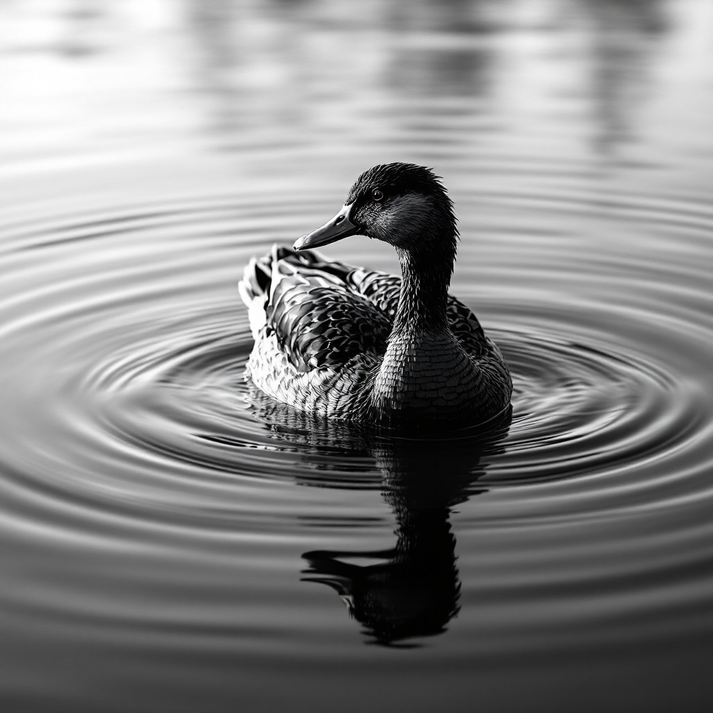 Free Ripples Meet Duck Image - Duck, Monochrome, Ripples | Download at ...