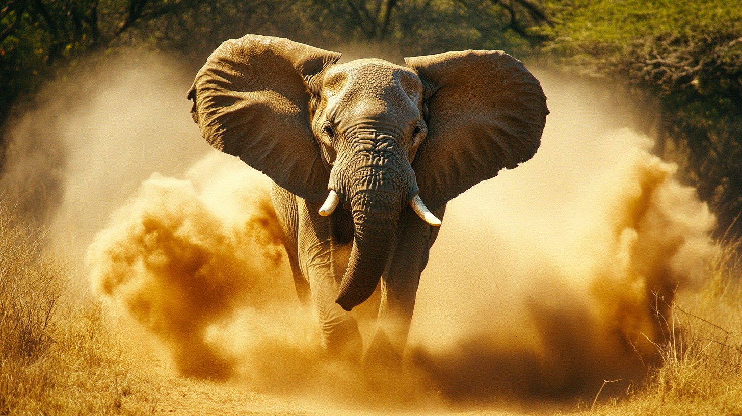 Free Elephant Charging Dust Image - Elephant, Dust, Savannah | Download ...