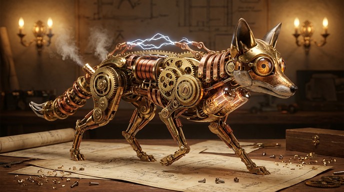 Free Electric Clockwork Fox Image - Steampunk, Fox, Mechanical ...