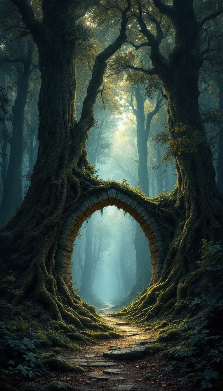 Free Enchanted Forest Gateway Image - Forest, Trees, Arch | Download at ...