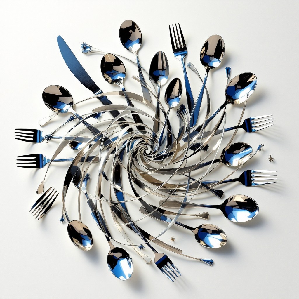 Free Spiraling Silver Symphony Image - Silverware, Spiral, Geometric ...