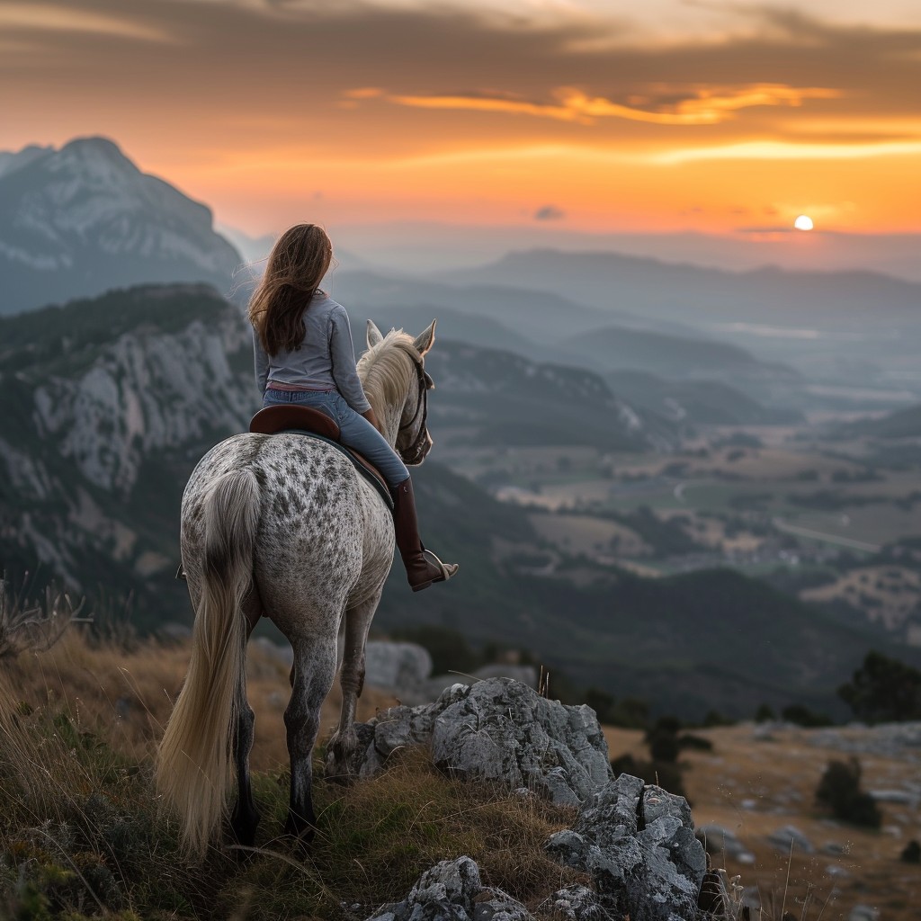 Free Sunset Mountain Ride Image - Sunset, Rider, Horse | Download at ...
