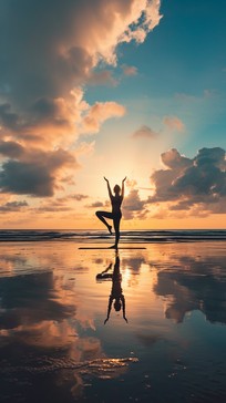 Free Sunset Yoga Pose Image - Sunset, Yoga, Beach | Download at StockCake