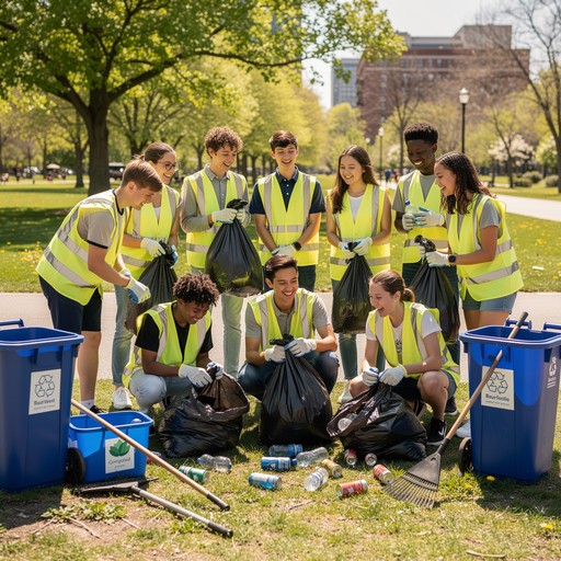 Students Clean Drive Free Youth Environmental Action Image - Volunteering, Recycling ...