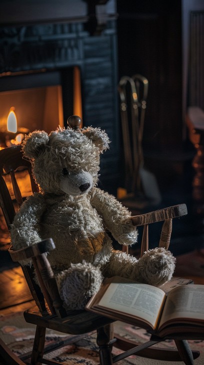 Fireside Rocking Chair Reading Free Teddy Fireside Reading Image | Download at StockCake