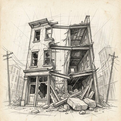 Free Building Collapse Sketch Image - Architecture, Building, Collapse ...