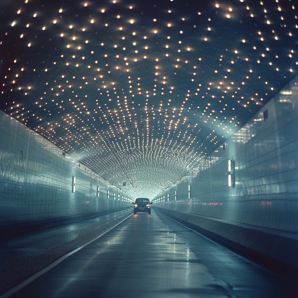 Download Illuminated Tunnel Drive Image - Tunnel, Illuminated, Car