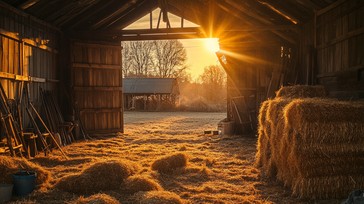 Free Sunlit barn interior Image - Barn, Sunlight, Hay | Download at ...