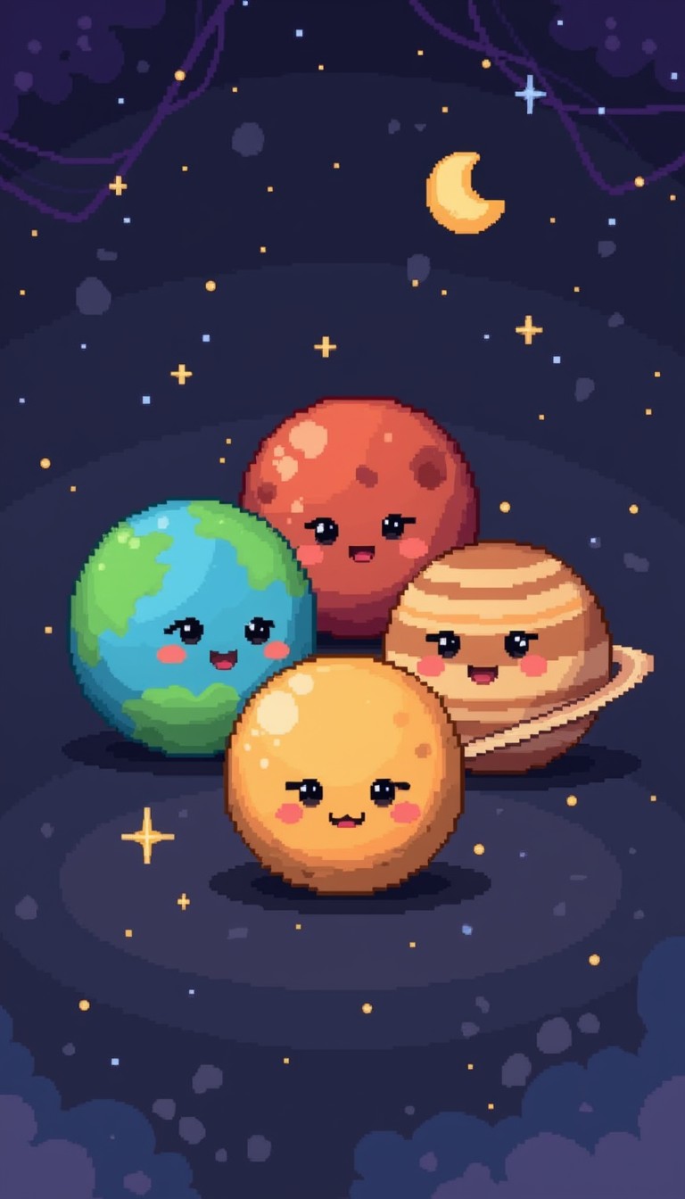Free Cosmic Friend Group Image - Planets, Kawaii, Space | Download at ...