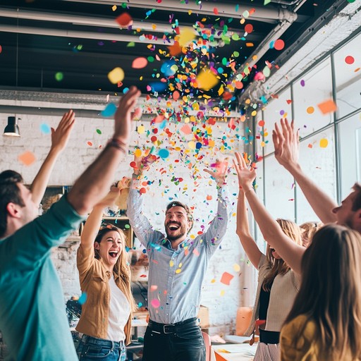 Free Joyful team celebration Image - Celebration, Team, Confetti ...