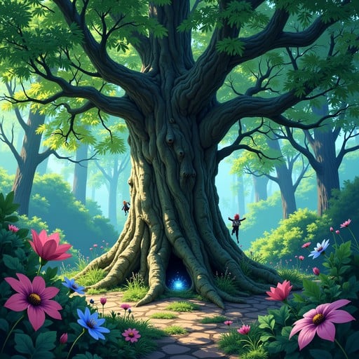 Free Enchanted Spirit Tree Image - Tree, Anime, Forest | Download at ...