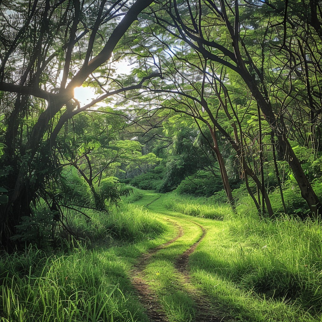 Free Tranquil Forest Path Image - Forest, Path, Sunlight | Download at ...