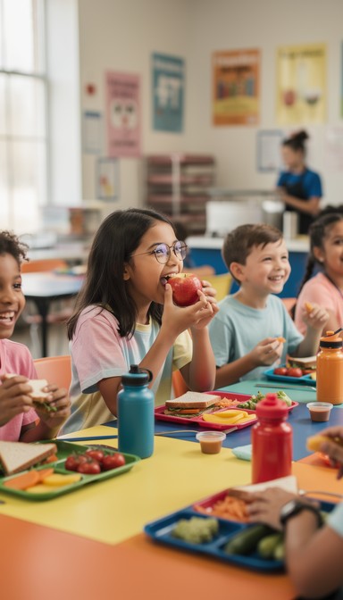 Free Healthy Lunchtime Fun Image - Children, Students, Cafeteria ...