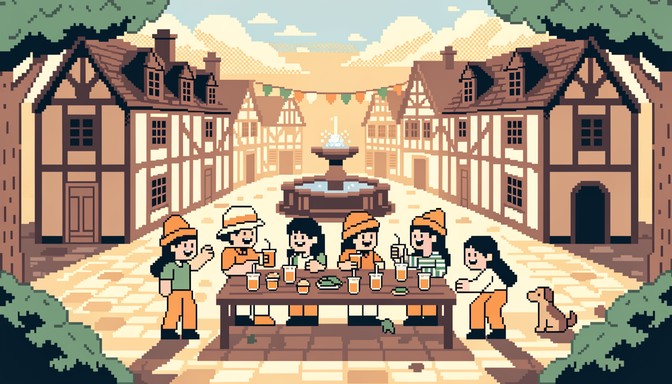 Free Village Friends Gathering Image - Pixel, Retro, 8-bit | Download ...
