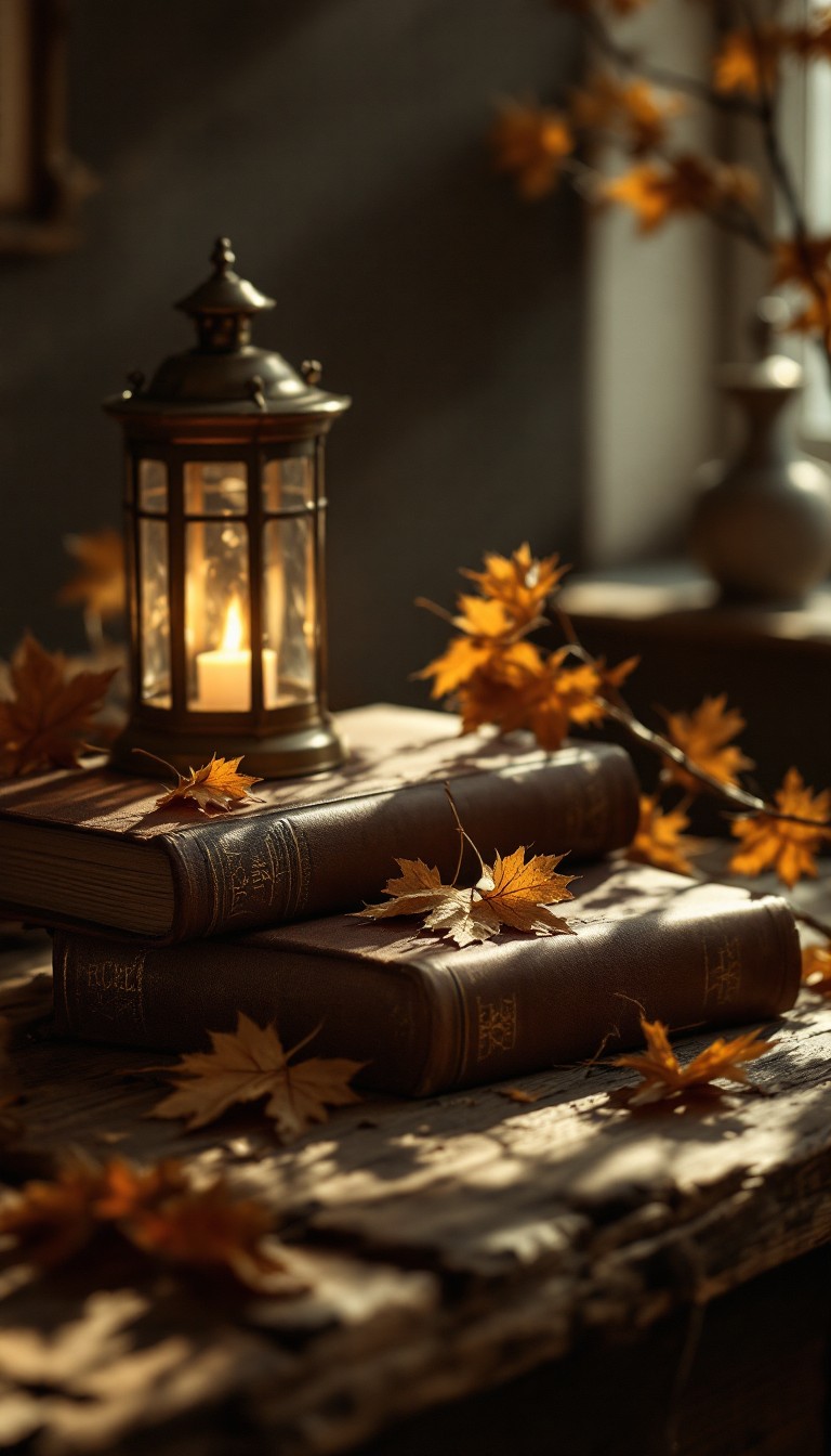 Free Autumn's Literary Glow Image - Lantern, Books, Autumn | Download ...