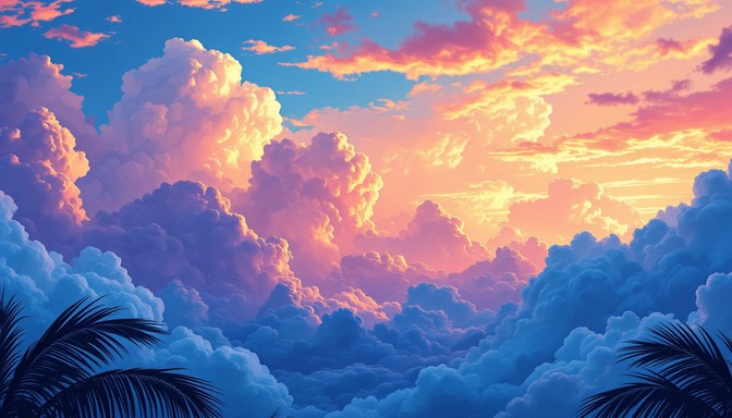 Free Tropical Paradise Sunset Image - Sunset, Tropical, Clouds ...
