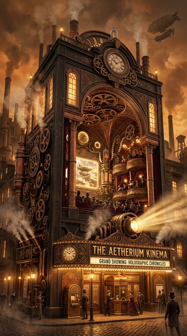 Free Steampunk Cinema Palace Image - Steampunk, Cinema, Theater ...