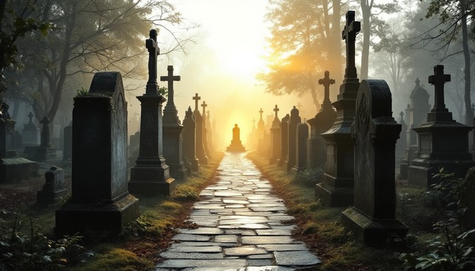 Free Misty memorial grounds Image - Cemetery, Tombstone, Fog | Download ...