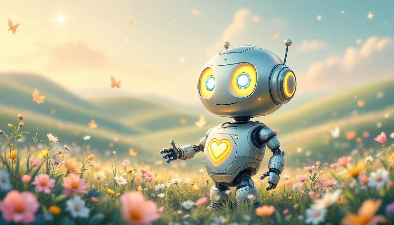 Free Friendly Robot Meadow Image - Robot, Illustration, Children ...