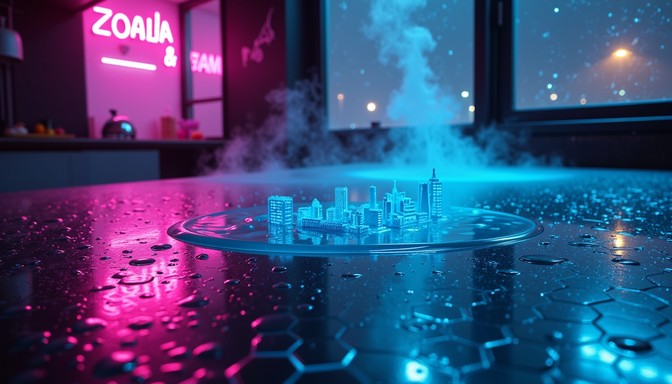 Free Repelling Neon Droplets Image - Cyberpunk, Neon, Futuristic ...