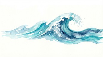 海の波の流れの画像をダウンロード - 水彩画, 波, 海 | StockCake