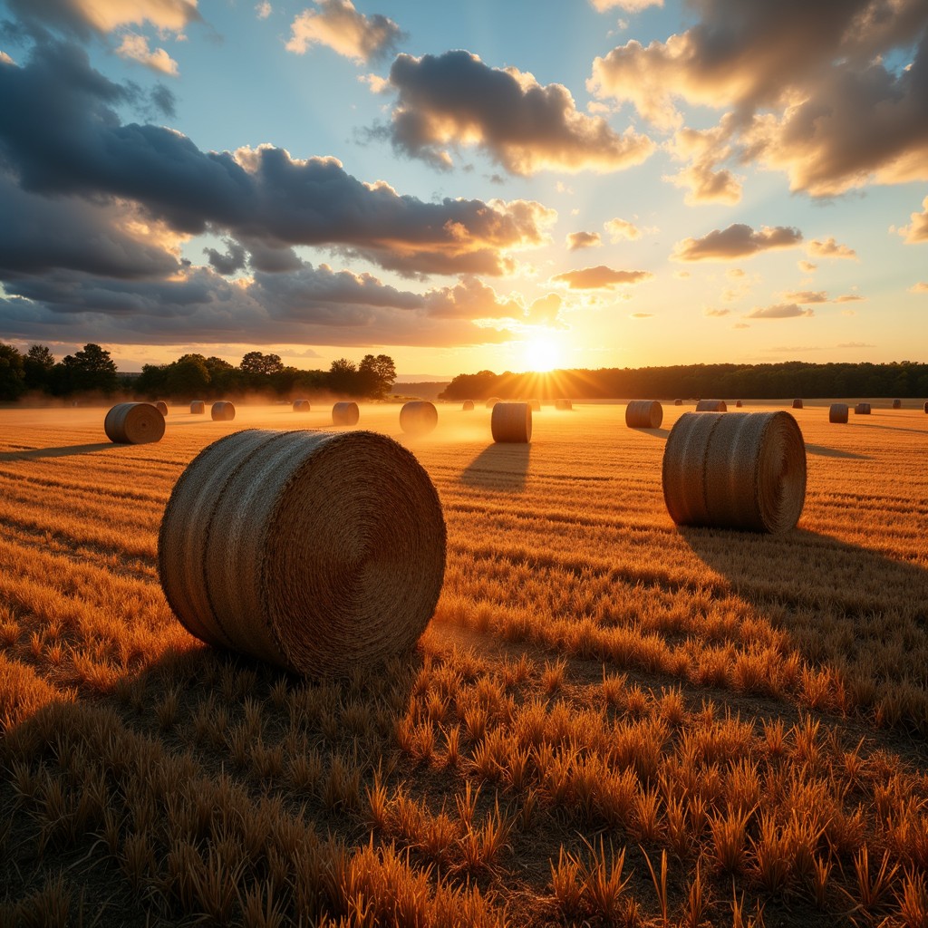 Free Sunset Hay Bales Image - Sunset, Harvest, Hay | Download at StockCake
